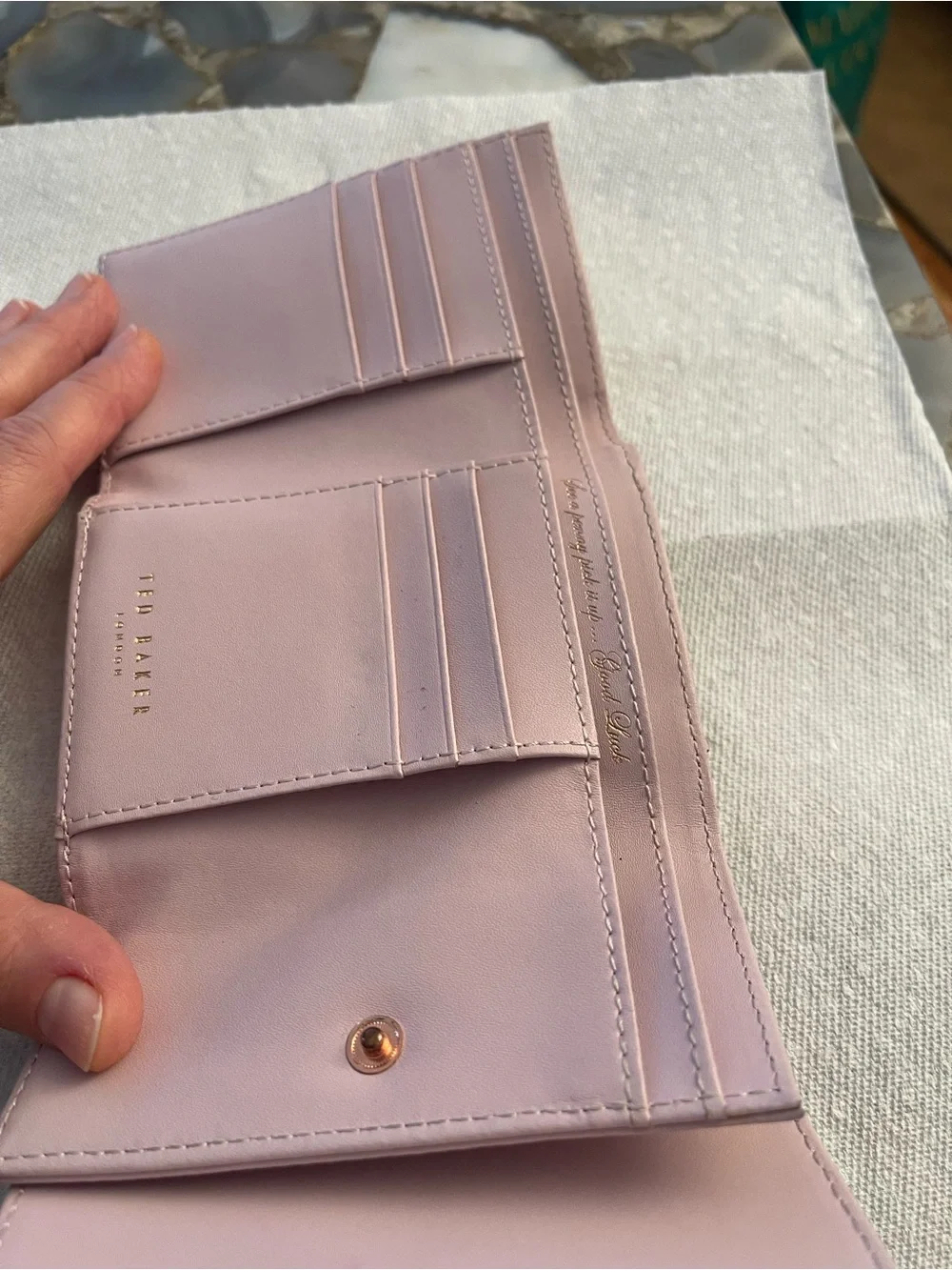 Ted Baker Rose Gold Pebbled Leather Men's Card Holder